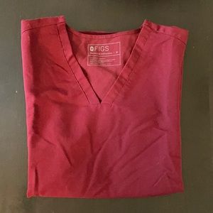Figs burgundy women’s scrub top